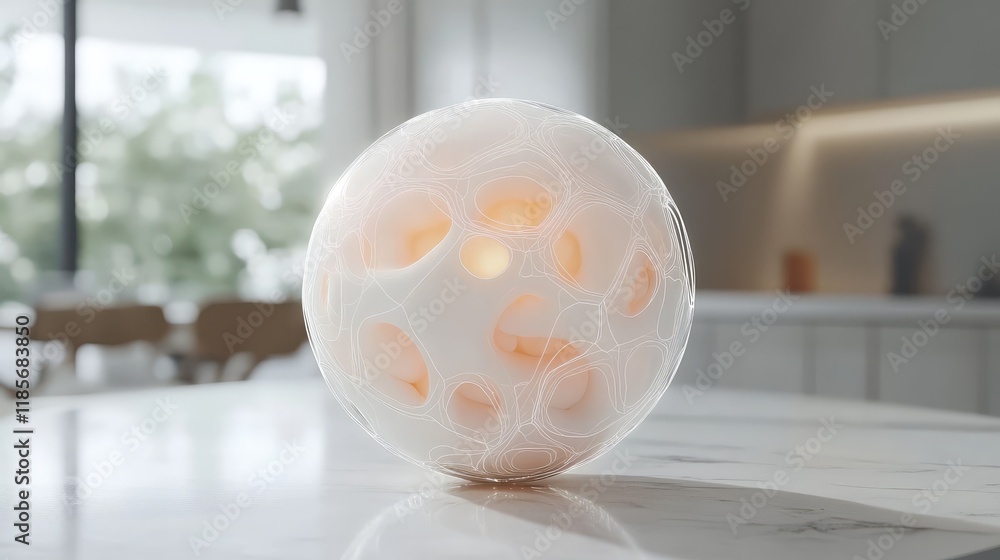 Poster d futuristic globe with glowing nodes and lines representing global connectivity and smart tech inno