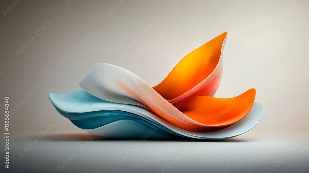 Poster mesmerizing iridescent wavy abstract artwork with captivating luminescent patterns ethereal and flui