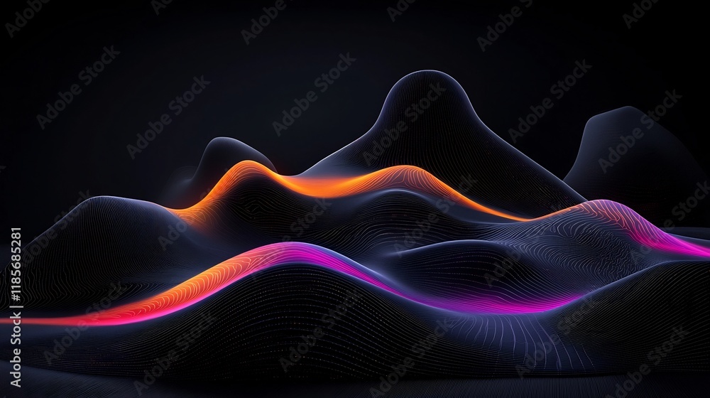 Poster breathtaking fluid topographic rainfall pattern map highlighting intricate weather data flowing dyna