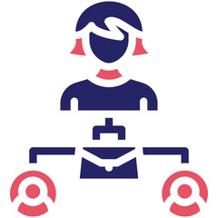 Employer Female vector icon illustration of Business Training iconset.