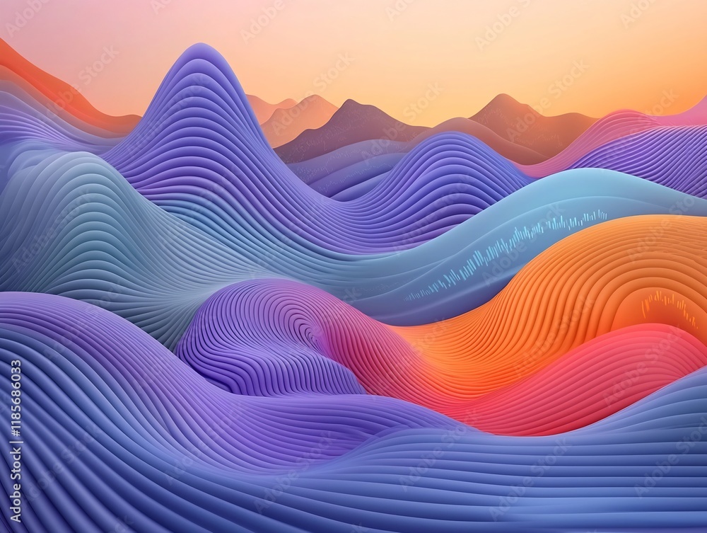 Aufkleber breathtaking topographical rainfall data map with intricate detailed landscape featuring fluid data 