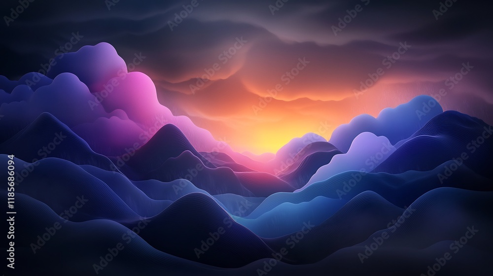 Poster captivating topographic rainfall map hypnotic visualization of weather patterns with cascading conto