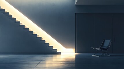 Obraz premium A conceptual smart lighting panel glowing on a sleek wall, adjusting light tones and brightness, with clean surroundings and blank space