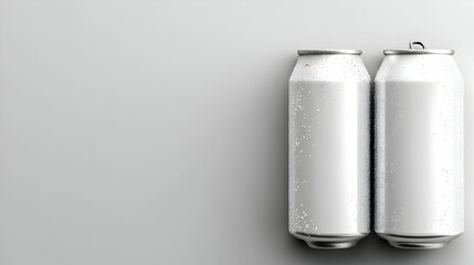Cutouts of white 500ml and 330ml aluminum cans