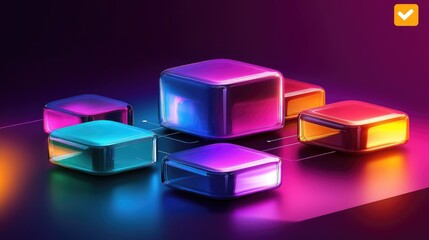 A futuristic collaborative workspace concept glowing with dynamic visuals, placed on a clean background with ample blank space