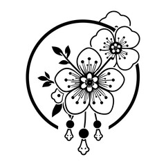 chinese new year plum blossom lunar solid icon