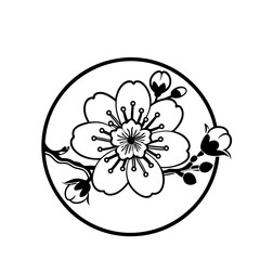 chinese new year plum blossom lunar solid icon