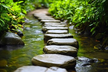 Naklejka premium stone bridge in the garden