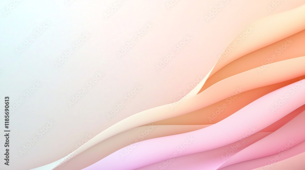 Poster minimalist pastel color field with a smooth gradient transition from pale pink to soft beige featuri