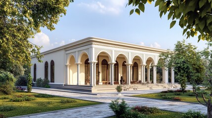 Obraz premium Modern villa facade design 3D
