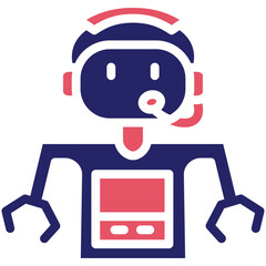 Customer Service Robot vector icon illustration of Robotics iconset.