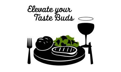 Gourmet Food Vector Clipart icon