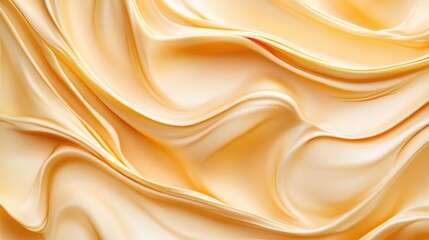 Fototapeta premium Golden Silk Drapery: A mesmerizing abstract texture of flowing, golden silk fabric, creating a luxurious and sophisticated backdrop.