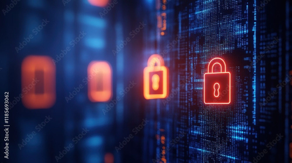 Poster cybersecurity: digital locks and data protection in the network