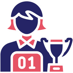 Champion Female vector icon illustration of Achievements iconset.