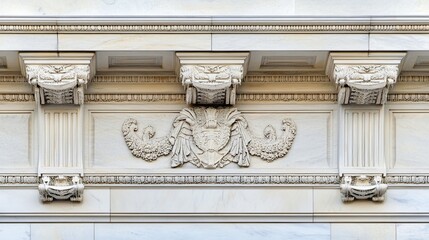 Obraz premium Historic Federal Reserve building exterior showcasing architectural grandeur and economic significance, embodying stability and financial stewardship in modern society.