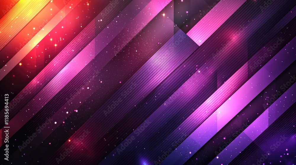 Poster dynamic abstract background with glowing cosmic textures and vibrant diagonal lines
