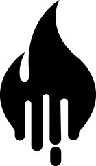 Fire Flame fill Icon Symbol of Fire, flame of various shapes, bonfire vector illustration.