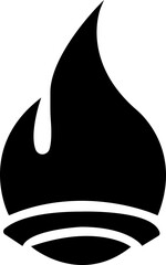 Fire Flame fill Icon Symbol of Fire, flame of various shapes, bonfire vector illustration.