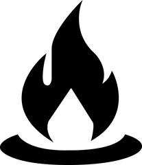 Fire Flame fill Icon Symbol of Fire, flame of various shapes, bonfire vector illustration.