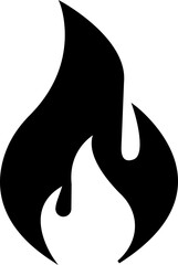 Fire Flame fill Icon Symbol of Fire, flame of various shapes, bonfire vector illustration.