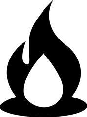Fire Flame fill Icon Symbol of Fire, flame of various shapes, bonfire vector illustration.