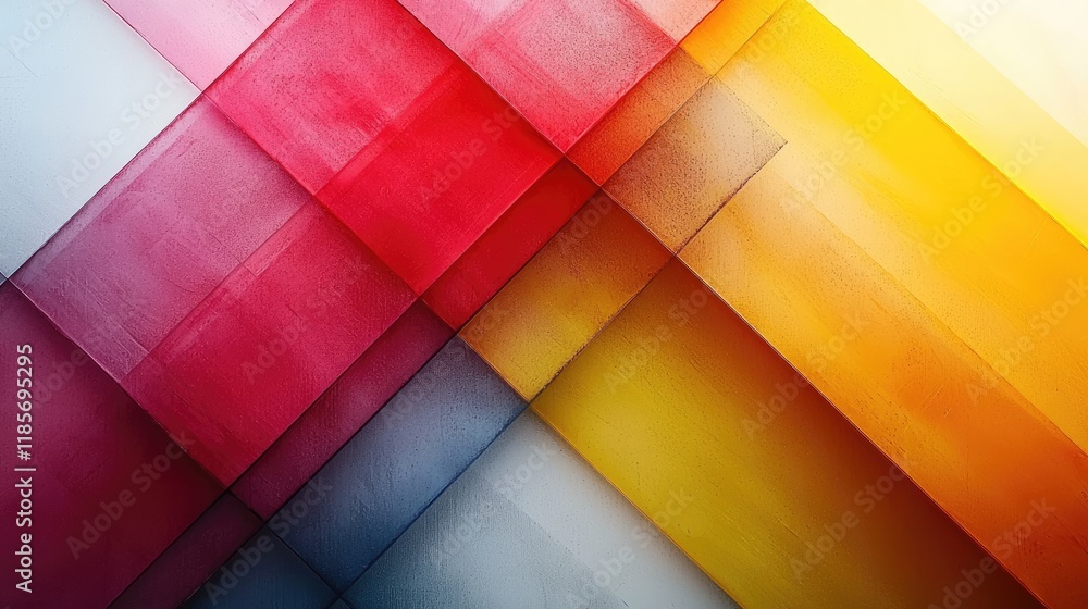 Poster dynamic composition of vibrant geometric shapes with gradient color transitions