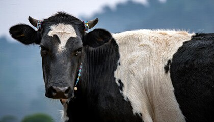 Cow picture, cow wallpaper, Grazing Dairy Cow in Pastoral Landscape, cow images