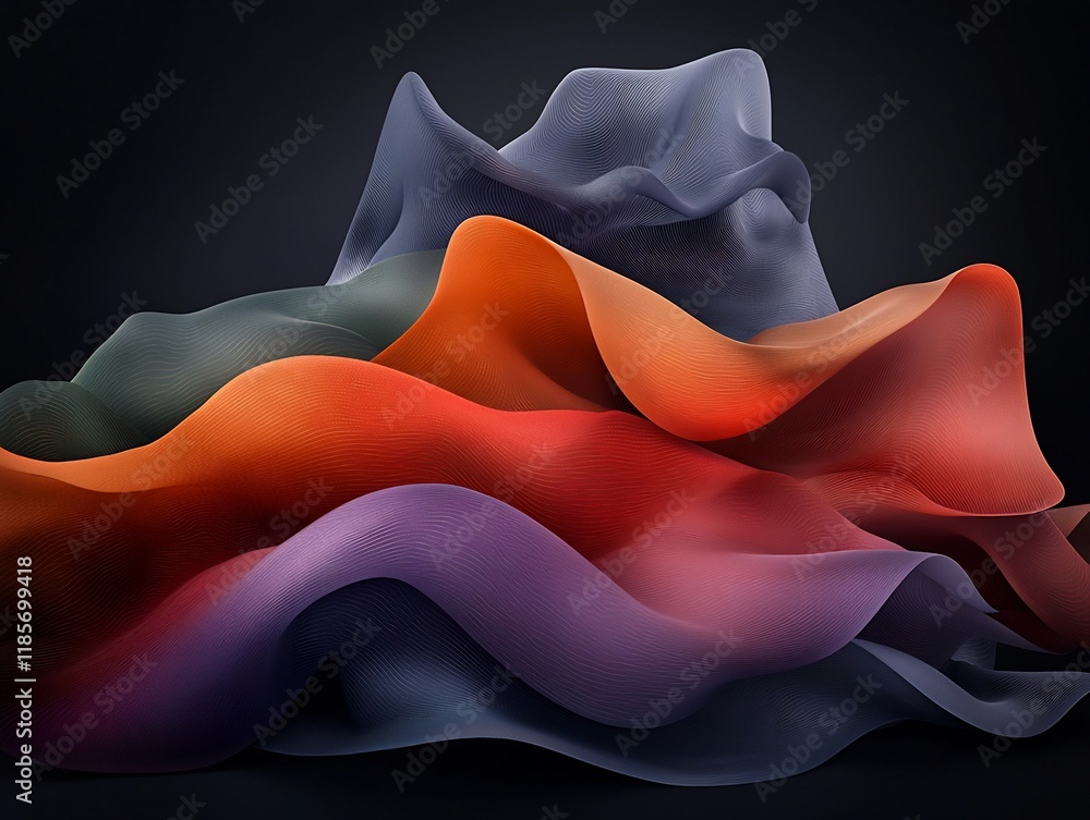 Poster captivating fluid data map of atmospheric rainfall patterns and intricate undulating topographies wi