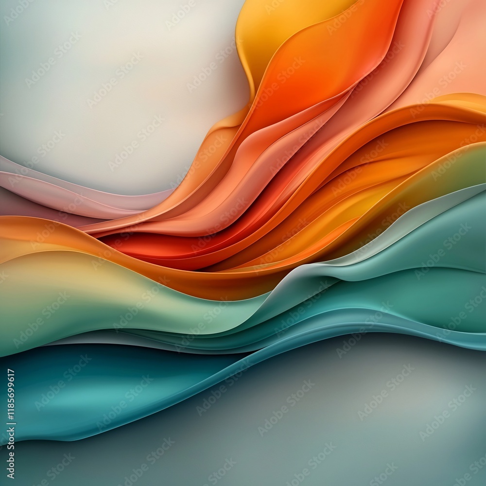 Poster breathtaking abstract composition featuring an otherworldly kaleidoscopic wavy design with captivati