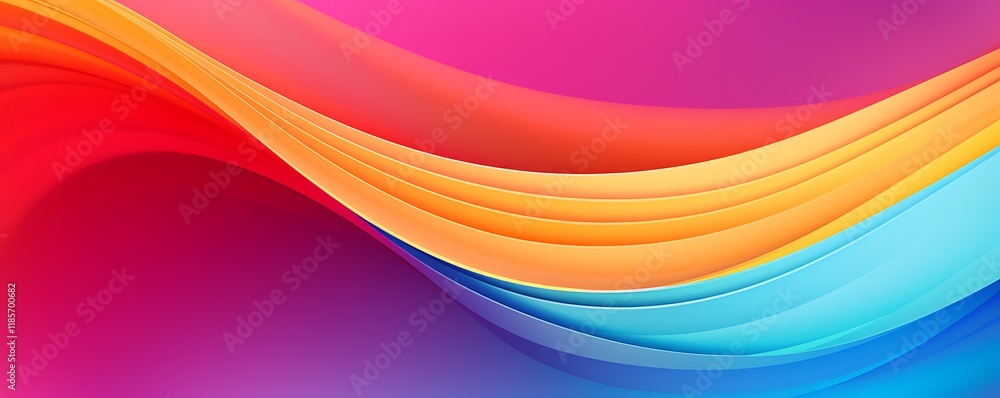 Poster abstract colorful waves: a vibrant and dynamic abstract art piece featuring a captivating blend of b