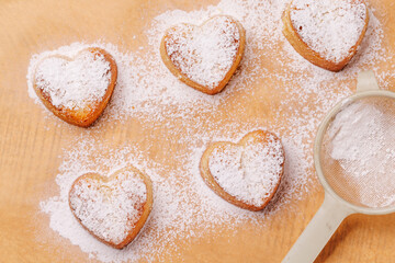 Delightful homemade heart-shaped cookies, perfectly crafted for Valentines Day