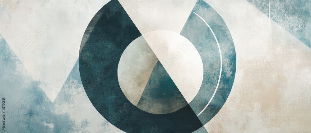 Poster geometric shapes and abstract patterns creating modern art backdrop for design projects, digital mar