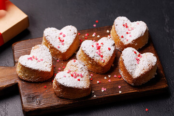Delightful homemade heart-shaped cookies, perfectly crafted for Valentines Day