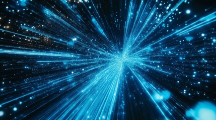 Naklejka premium Abstract Light Burst with Sparkles and Radiance in Dark Background