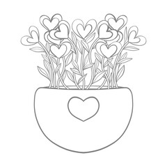 Valentine's Day vector illustration of a heart with flowers, perfect for romantic card designs