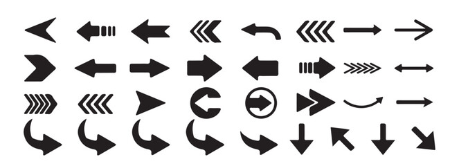 Arrows set. Arrow icon collection. Set different arrows. Collection different arrows sign. Black vector arrows icons – stock vector