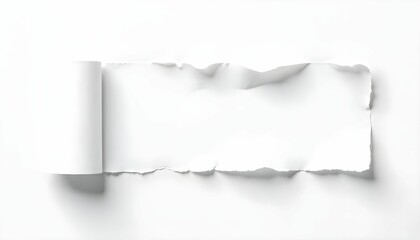 Isolated Torn Paper with Jagged Edges on a White Background