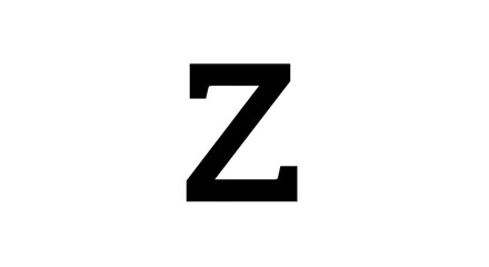 Bold Black Letter Z Alphabet Font Typography Graphic Design Element