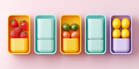 Colorful Healthy Snack Containers Display