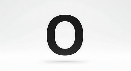 Bold Black Number Zero Minimalist Digit Simple Font Clean Background