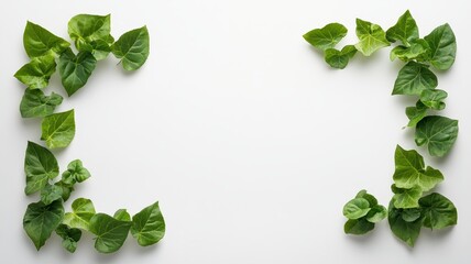 Naklejka premium Elegant Decorative Green Foliage Frame for Nature-Inspired Designs and Creative Projects