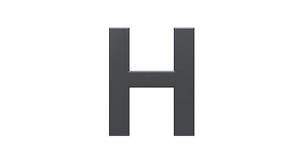 Fototapeta premium 3D Rendered Dark Grey Capital Letter H Alphabet Font Typeface