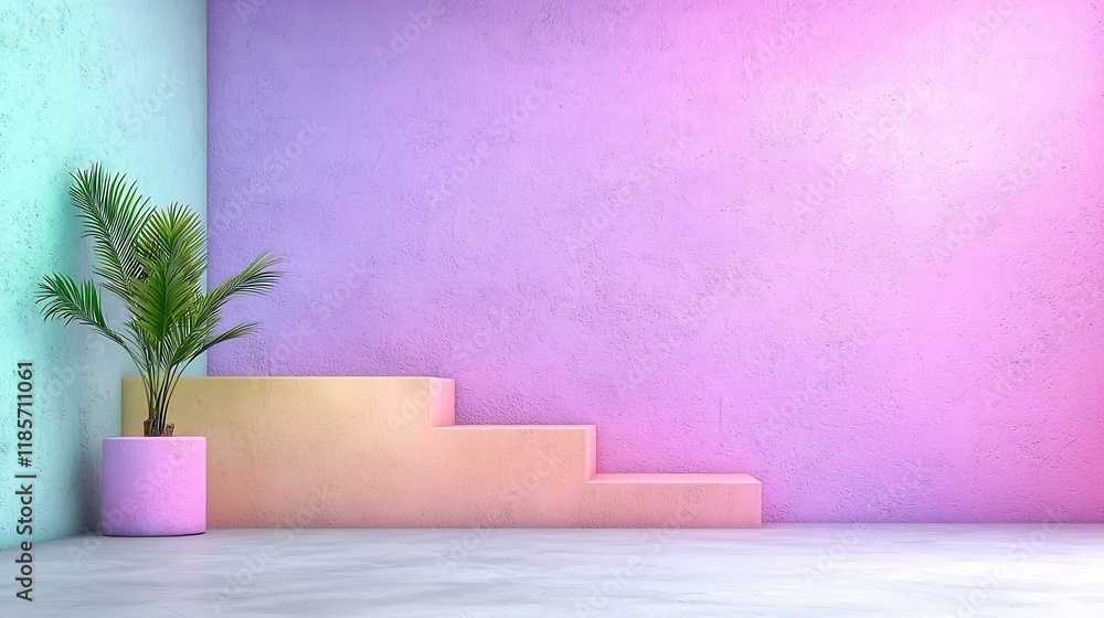Poster elegant and modern pastel gradient backdrop with subtle textured overlay and minimalist geometric or
