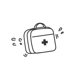 hand drawn medical kit in doodle style