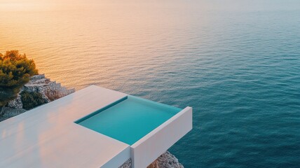 Perched on a cliff, this stunning view captures the sparkling azure sea and breathtaking coastal scenery.