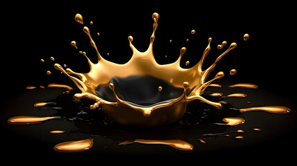 Cutout of a golden oil splash