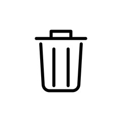 trash can icon, simple flat style, pictogram logo sign symbol vector illustration, isolated on white for mobile app