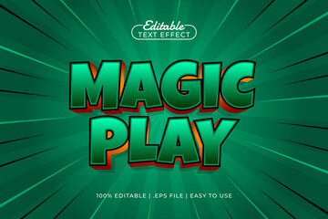 magic play editable text effect with a kids and happy text style
