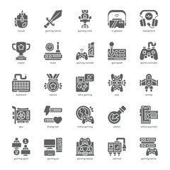Gaming Sport Icon pack for your website, mobile, presentation, and logo design. Gaming Sport Icon glyph design. Vector graphics illustration and editable stroke.